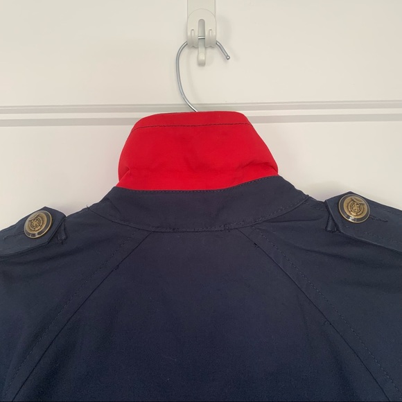 Tommy Hilfiger - Navy Belted Pea Coat with Brass Buttons - Size L - Picture 6 of 16